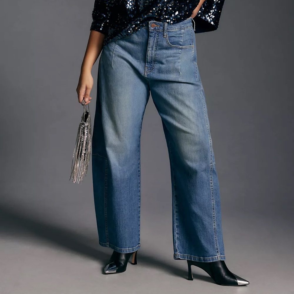 Anthro Kenna M/R Heritage Barrel Jeans by Pilcro